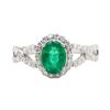 Image 1 : 1.26 ctw Emerald and Diamond Ring - 18KT White Gold