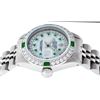 Image 6 : Rolex Ladies Stainless Steel MOP Emerald & Diamond Datejust Wristwatch