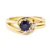 Image 2 : 0.78 ctw Blue Sapphire and Diamond Ring - 14KT Yellow Gold