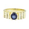 Image 2 : 1.45 ctw Blue Sapphire and Diamond Ring - 14KT Yellow Gold