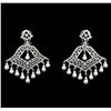 Image 1 : 2.95 ctw Diamond Earrings - 14KT White Gold