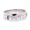 Image 1 : 0.65 ctw Blue Sapphire and Diamond Ring - 14KT White Gold
