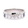 Image 2 : 0.65 ctw Blue Sapphire and Diamond Ring - 14KT White Gold