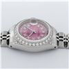 Image 6 : Rolex Ladies Stainless Steel 26MM Pink String Diamond Lugs Datejust Wristwatch