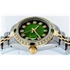 Image 2 : Rolex Ladies 2 Tone Yellow Gold Green Vignette Diamond Datejust Wristwatch
