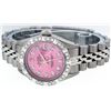 Image 4 : Rolex Ladies Stainless Steel Pink Pyramid Diamond Datejust Wristwatch