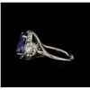 Image 3 : 3.77 ctw Tanzanite and Diamond Ring - 14KT White Gold