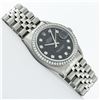 Image 3 : Rolex Mens Stainless Steel Black Diamond 36MM Datejust Wristwatch With Rolex Box