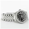 Image 4 : Rolex Mens Stainless Steel Black Diamond 36MM Datejust Wristwatch With Rolex Box
