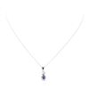 Image 1 : 0.45 ctw Blue Sapphire and Diamond Pendant with Chain - 14KT White Gold