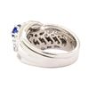 Image 3 : 1.71 ctw Blue Sapphire And Diamond Ring Soldered To Band - 14KT White Gold