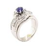 Image 4 : 1.71 ctw Blue Sapphire And Diamond Ring Soldered To Band - 14KT White Gold