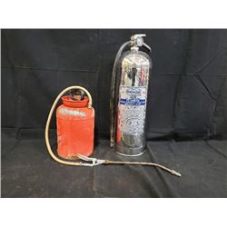 ANTIQUE SPRAYER AND WATER FIRE EXTINGUISHER  NO RESERVE