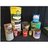 Image 1 : ASSORTED VINTAGE BUCKETS, CANS AND SMALL GAS CAN NO RESERVE