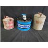 Image 1 : 2 ANTIQUE GAS CANS 1 BOWMAN CAN NO RESERVE