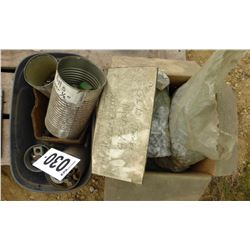 BOX & BIN OF NUTS BOLTS, ETC