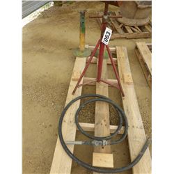 3 PIPE STANDS, FUEL HOSE & NOZZLE