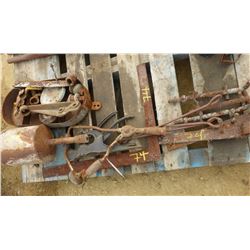 2 IDEAL PUNCHES, SQUARE, CHAIN PARTS, BRACKETS, ETC