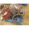 Image 1 : PALLET WITH ASSORTED HOSE (AIR, WATER, FUEL), WIRE, ETC