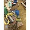 Image 1 : SHOP VAC, 2 WORK LITES, COVERALLS, FUNNELS, PLUMBING SUPPLIES, WIRE, BLOCK HEATER CORD, ETC