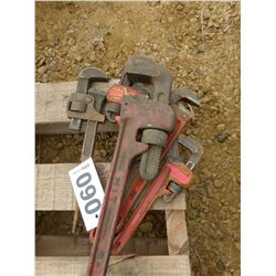 5 PIPE WRENCHES (INCLUDING RIGID 12")
