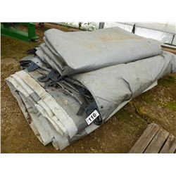 PALLET WITH 4 LARGE GREY INSULATED TARPS