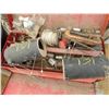 Image 2 : RED TOOLBOX (CLAMPS, SOCKETS, ETC), FEED PAIL, EXTENSION CORDS, BALER TWINE