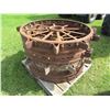 Image 1 : PALLET WITH 2 STEEL TRACTOR WHEELS FOR JOHN DEERE 15-27 D (SPIKES)