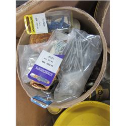 2 BOXES OF JOHN DEERE STORAGE CONTAINERS WITH ASSORTED HARDWARE, ETC