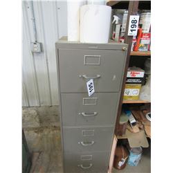 4 DRAWER FILE CABINET & CONTENTS (MANUALS, SHOP TOWELS, ETC