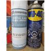 Image 6 : CONTENTS OF 2 SHELVES INCLUDING SPRAY PAINTS, WD 40, ETC