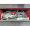 Image 2 : 2 PIECE ROLLING TOOLBOX & CONTENTS (BITS, TAPE MEASURES, CALPERS, ETC)