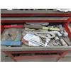 Image 3 : 2 PIECE ROLLING TOOLBOX & CONTENTS (BITS, TAPE MEASURES, CALPERS, ETC)