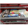 Image 5 : 2 PIECE ROLLING TOOLBOX & CONTENTS (BITS, TAPE MEASURES, CALPERS, ETC)