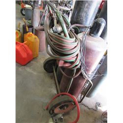 OXY/ACETYLENE CART, HOSES, GAUGES (BOTTLES NOT INCLUDED)