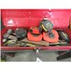 Image 1 : MASTERCRAFT RED TOOLBOX WITH TAPE MEASRUES, HAMMERS, WRENCHES, CLAMPS, ETC