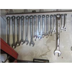 2 SETS COMBINATION WRENCHES (WESTWARD - 39 PCS) & 9 PIECE GEAR WRENCHES ON WHITE BOARD