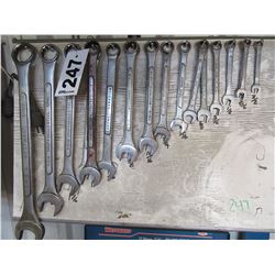 36 PIECES COMBINATION WRENCHES (WESTWARD) & 6 PIECES GEAR WRENCHES (ON WHITE BOARD)