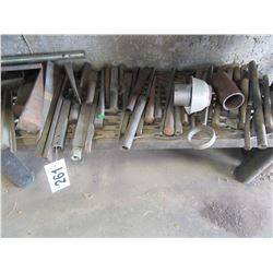 ASSORTED BARS, SCRAP STEEL UNDER BENCH