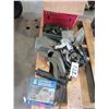 Image 1 : 3 BOXES WITH FORD MUD FLAPS, WIRE, CP AIR RATCHETS, GREASE GUN, ETC