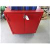 Image 1 : 2 DOOR RED ROLLING STORAGE CABINET