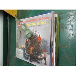 BUNDLE OF RECORDS (ELVIS, JOHNNY CASH, ETC) & COCA COLA BOTTLE