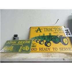 2 JOHN DEERE METAL SIGNS