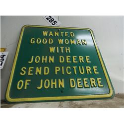 JOHN DEERE METAL SIGN