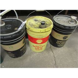 3 PAILS OF ASSORTED OILS