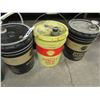 Image 1 : 3 PAILS OF ASSORTED OILS