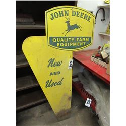 JOHN DEERE DOUBLE SIDED METAL EQUIPMENT SIGN (APPROX. 5' X 33")