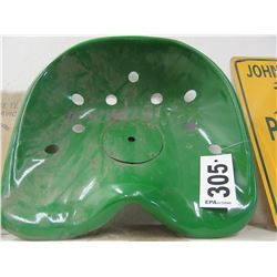 GREEN METAL TRACTOR SEAT