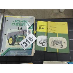 BUNDLE OF 6 JOHN DEERE AR/AO/70/B/BN/40/32/H/80, ETC MANUALS