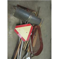PILE YARD TOOLS, GRATING, SHOVELS, RAKES, ETC